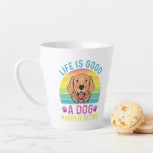 Tasse Latte La Vie Est Bonne Un Chien Le Rend Meilleur