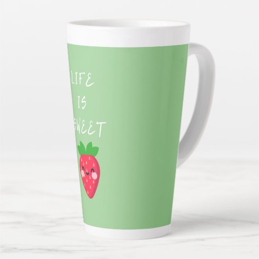 Tasse Latte la vie est douce (Angle droit)