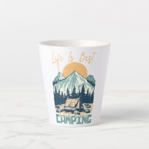 Tasse Latte La vie est la meilleure quand vous êtes Camping -