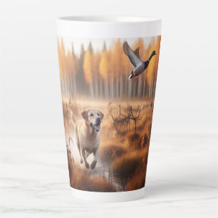 Tasse Latte Labrador/chien en automne chasse au canard