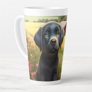 Tasse Latte Labrador Retriever à la ferme