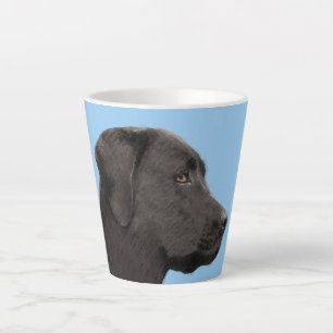 Tasse Latte Labrador Retriever Black Peinture Original Chien A
