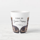 Tasse Latte L'adorable berger allemand de longue date (Devant)