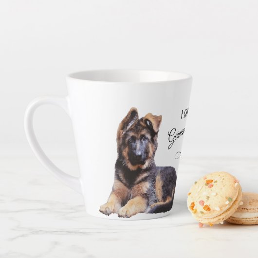 Tasse Latte L'adorable berger allemand de longue date (En situation)