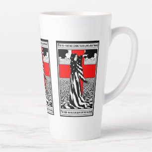 Tasse Latte Lady Liberty WWI Poster patriotique américain 1918