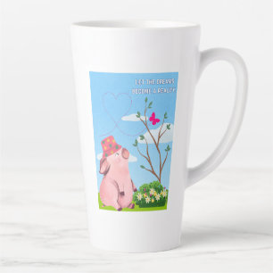 Tasse Latte laisser la citation du porc de rêve