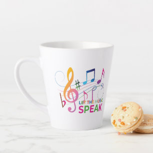 Tasse Latte Laissez La Musique Parler, Notes Musicales