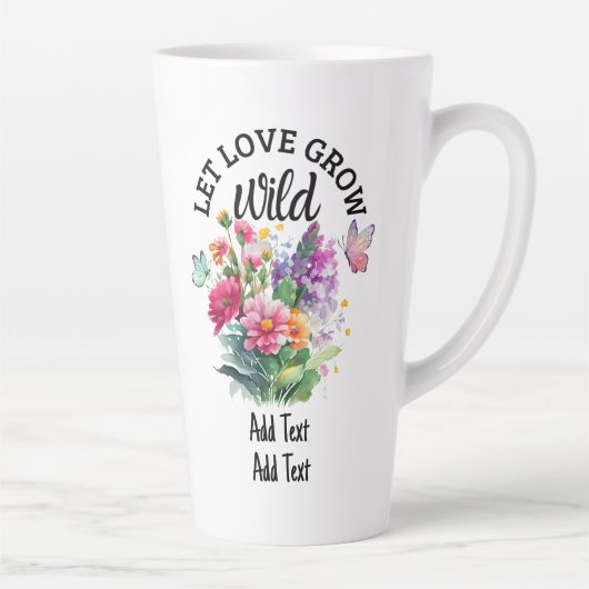 Tasse Latte Laissez l'amour grandir sauvage mignon positif (Droite)