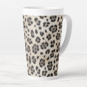 Tasse Latte Laissez libre cours Léopard des neiges Faux fourru