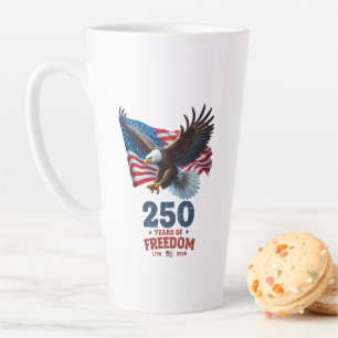 Tasse Latte L'Amérique 250 Ans de Liberté Aigle Bald USA Drape