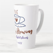 Tasse Latte L'amour brun bleu brun douche nuptiale ajouter nom (Angle droit)