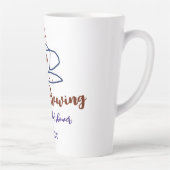 Tasse Latte L'amour brun bleu brun douche nuptiale ajouter nom (Droite)