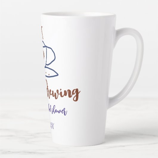 Tasse Latte L'amour brun bleu brun douche nuptiale ajouter nom (Droite)