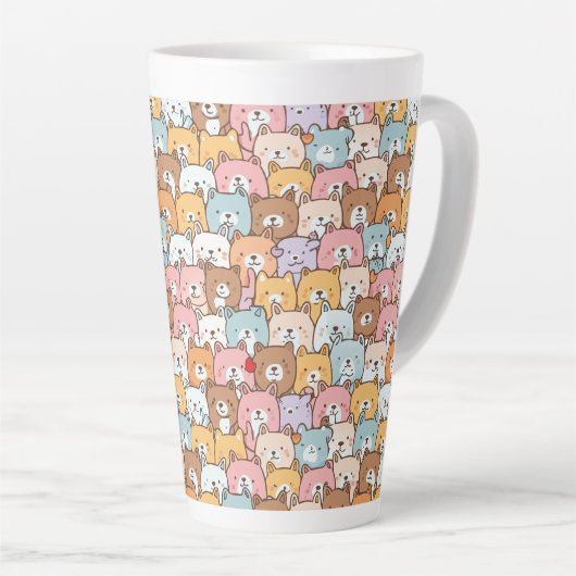 Tasse Latte L'amour des chiots (Angle droit)