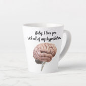 Tasse Latte L'amour est dans la boue du cerveau (Angle droit)
