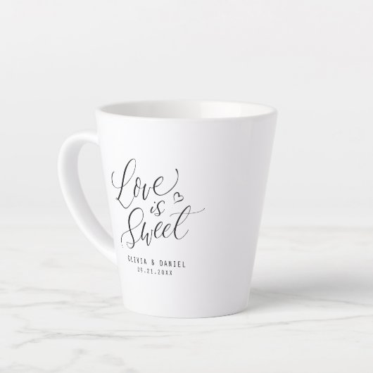 Tasse Latte "L'amour est doux", une préférence pour un mariage (Angle gauche)