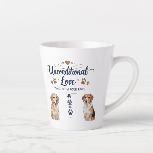 Tasse Latte L'amour inconditionnel vient avec quatre pattes -  (Droite)