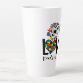 Tasse Latte L'amour n'a pas besoin de mots Sensibilisation sur (Devant)