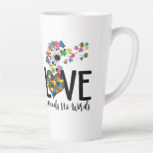 Tasse Latte L'amour n'a pas besoin de mots Sensibilisation sur (Droite)