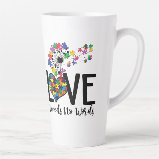 Tasse Latte L'amour n'a pas besoin de mots Sensibilisation sur (Droite)