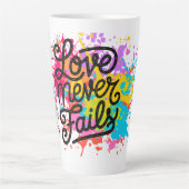 Tasse Latte L'amour n'échoue jamais (Devant)