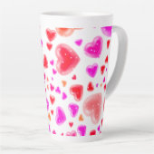 Tasse Latte L'amour, tant de coeurs, Blanc (Angle droit)