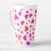 Tasse Latte L'amour, tant de coeurs, Blanc (Angle gauche)