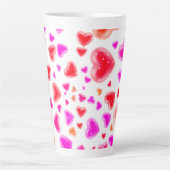 Tasse Latte L'amour, tant de coeurs, Blanc (Devant)