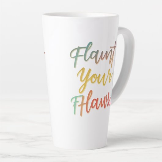 Tasse Latte Lancer vos défauts (Angle droit)