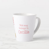 Tasse Latte L'animal ABC C est pour guépard latte (Angle droit)