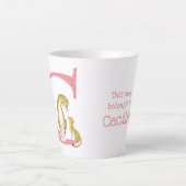 Tasse Latte L'animal ABC C est pour guépard latte (Devant)