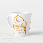 Tasse Latte Lanterne à Arche Dorée Ramadan Moubarak (Angle gauche)