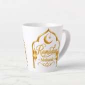Tasse Latte Lanterne à Arche Dorée Ramadan Moubarak (Angle droit)