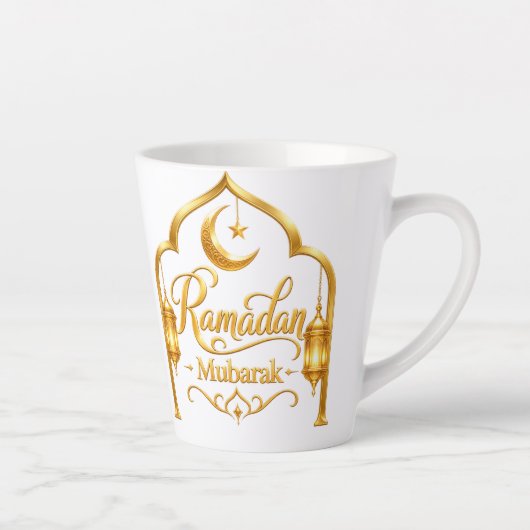 Tasse Latte Lanterne à Arche Dorée Ramadan Moubarak (Droite)