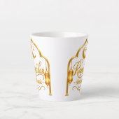 Tasse Latte Lanterne à Arche Dorée Ramadan Moubarak (Devant)