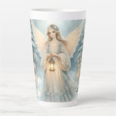 Tasse Latte Lanterne céleste d'ange d'hiver de grâce (Devant)