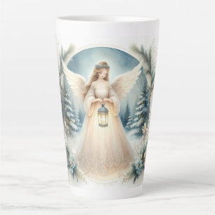 Tasse Latte Lanterne céleste de l'ange d'hiver de l'espoir