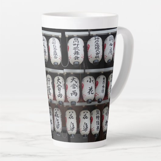 Tasse Latte Lanterns japonais (Angle droit)
