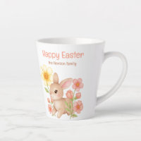 Lapin aquarelle personnalisé Joyeuses Pâques