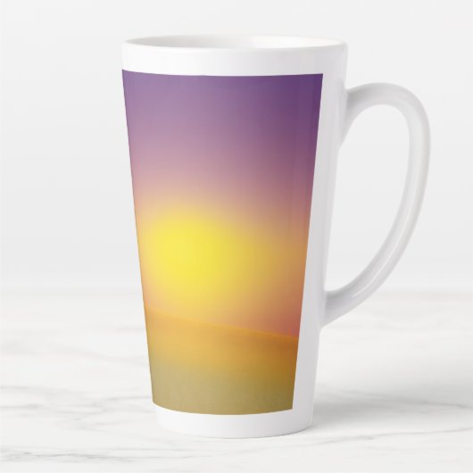 Tasse Latte Lapin blanc mignon sur Grassy Hill au lever du sol (Droite)
