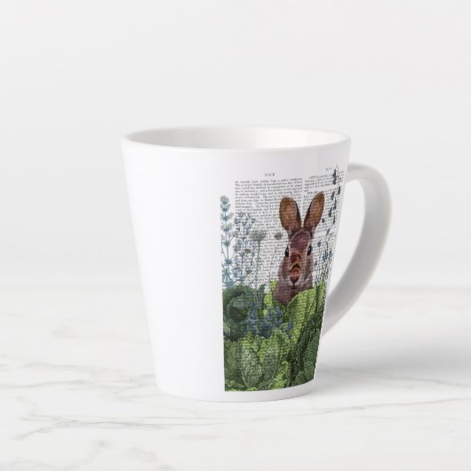 Tasse Latte Lapin dans une patte de chou (Angle droit)