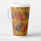 Tasse Latte Lapin d'automne en rouge (Angle gauche)