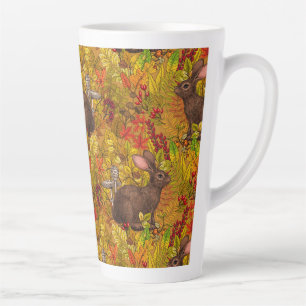 Tasse Latte Lapin d'automne sur ocre