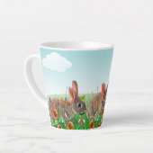 Tasse Latte  Lapin de Pâques Fleurs de Printemps  (Angle gauche)
