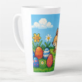 Tasse Latte lapin de Pâques mignon 8 bits (Angle gauche)