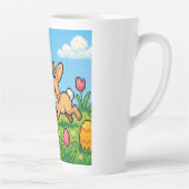 Tasse Latte lapin de Pâques mignon 8 bits (Droite)