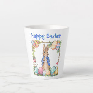 Tasse Latte Lapin de Pâques Œufs de Pâques Joyeuses Pâques
