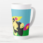 Tasse Latte Lapin de printemps (Angle droit)