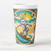 Tasse Latte lapin de surf : imagerie visuelle (Devant)