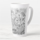 Tasse Latte Lapin en fleurs (Angle droit)
